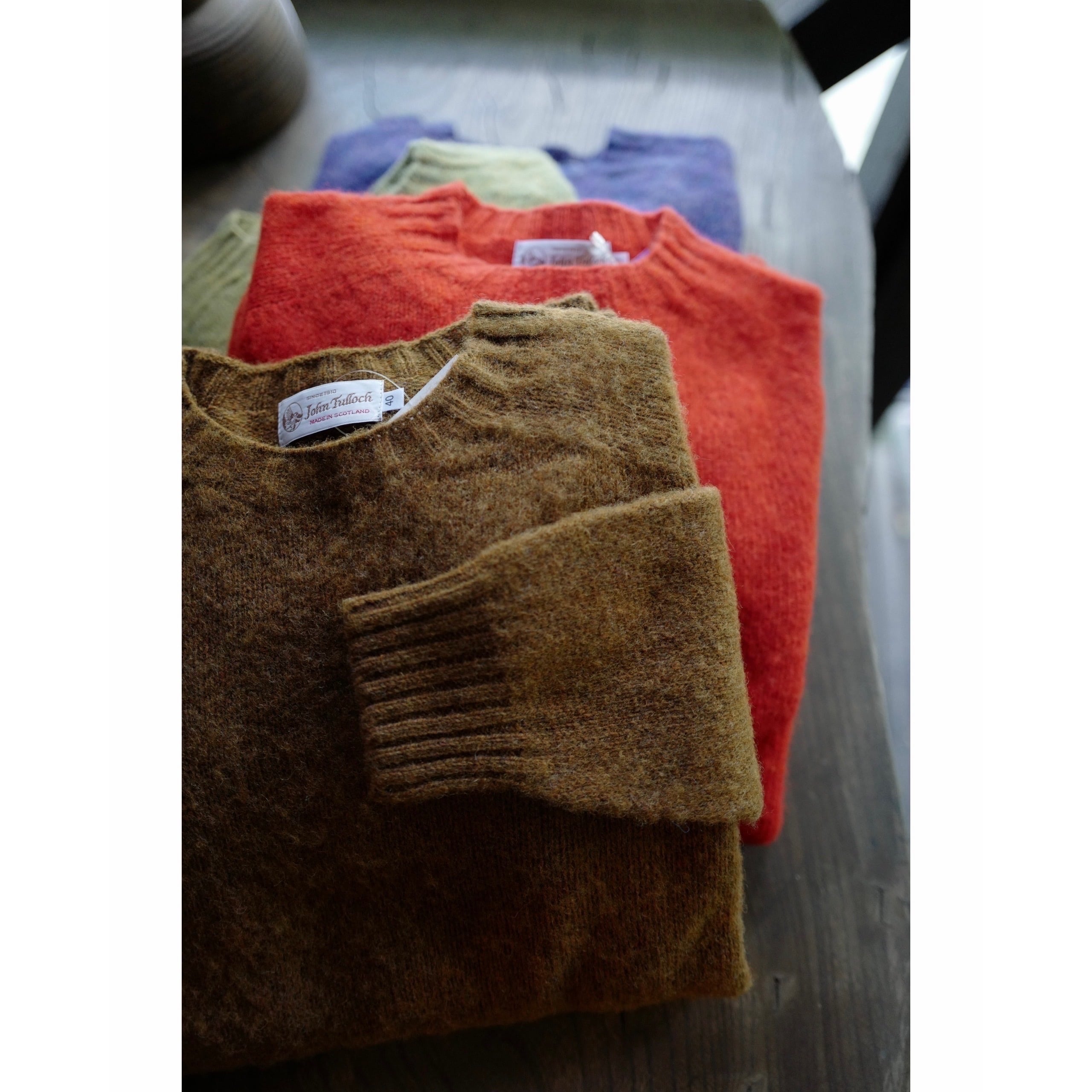 John Tulloch │SHETLAND WOOL HEAVY BRUSH PULLOVER-made in Scotland (4colors)