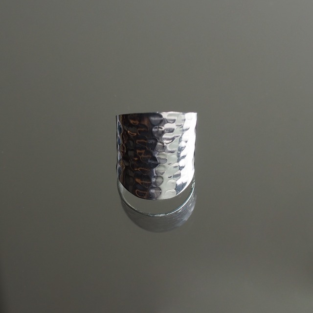 70-90s Mexican Silver Hammered Ring Size10.5