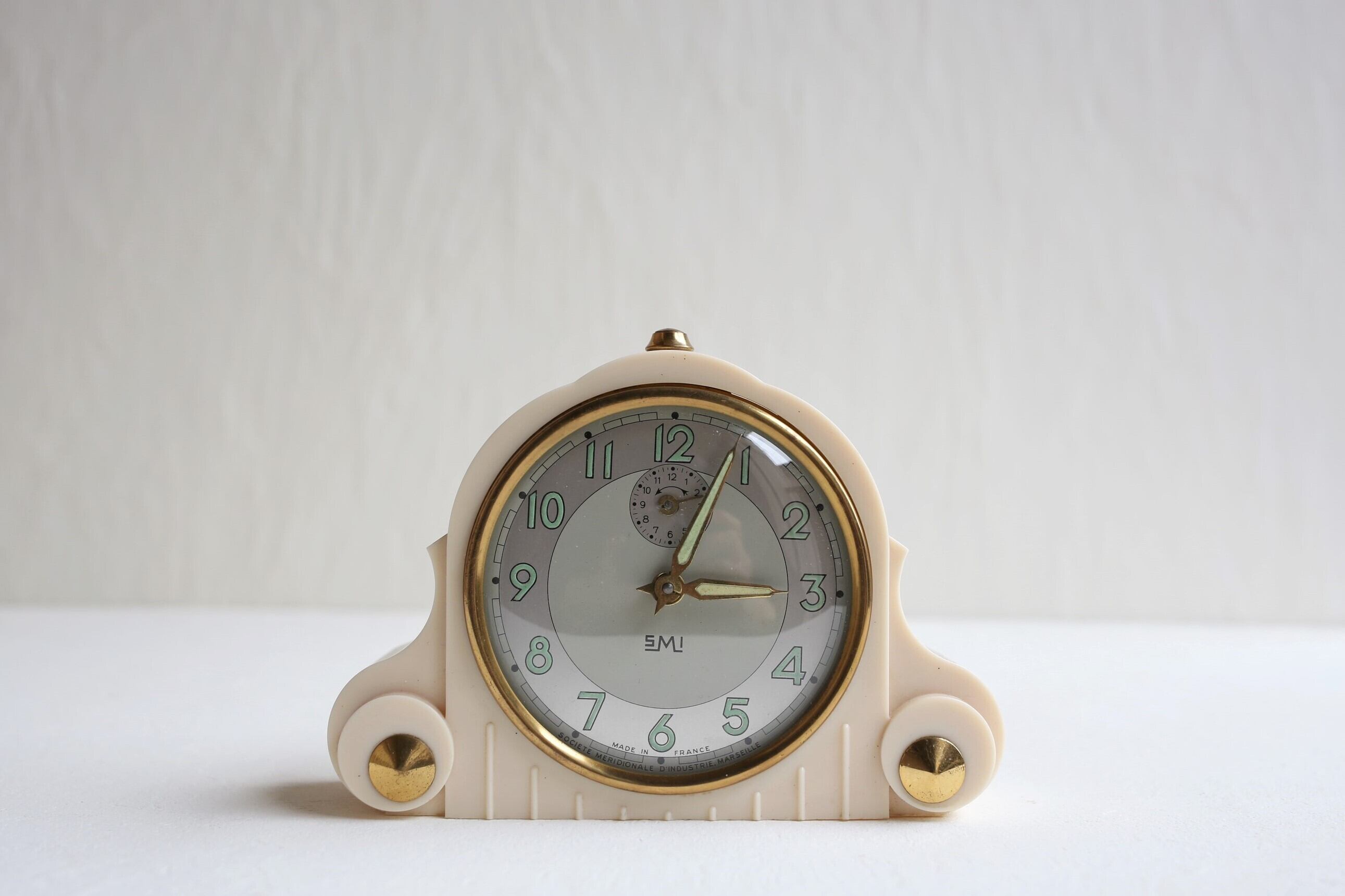 フランス アンティーク ヴィンテージ SMI社 ベークライト 目覚まし時計 N-00438