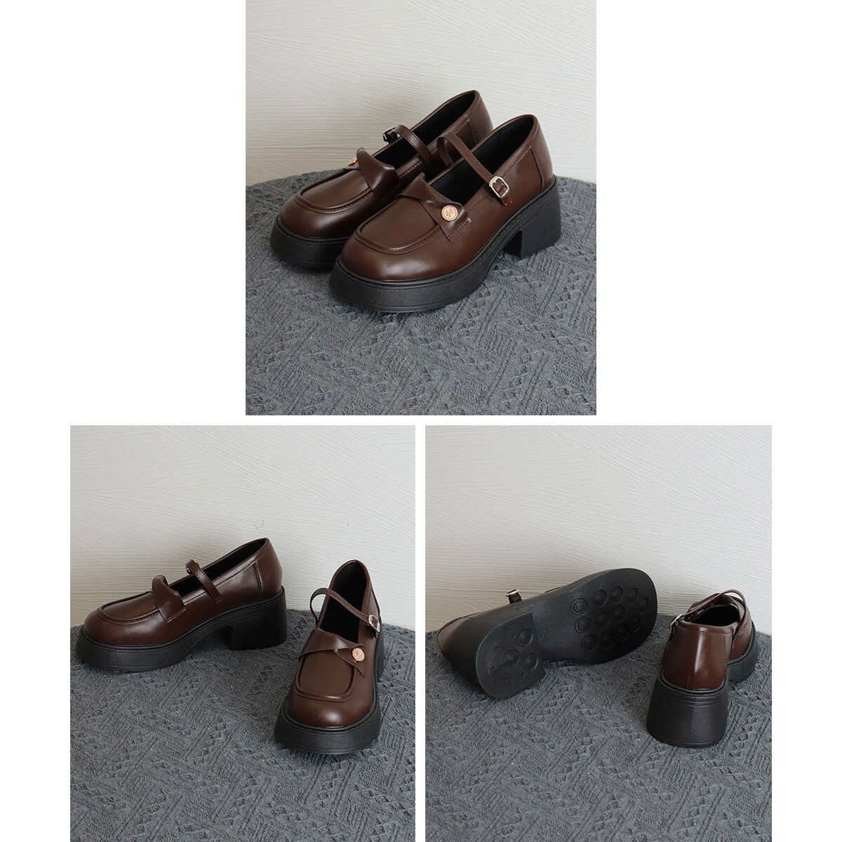 学院風 厚底 ローファー レディース 韓国 通勤 通学 学生 大人 きれいめ PUレザー シンプル ガーリー シューズ コスプレ メイド チャンキーヒール 大人可愛い 大人女子
