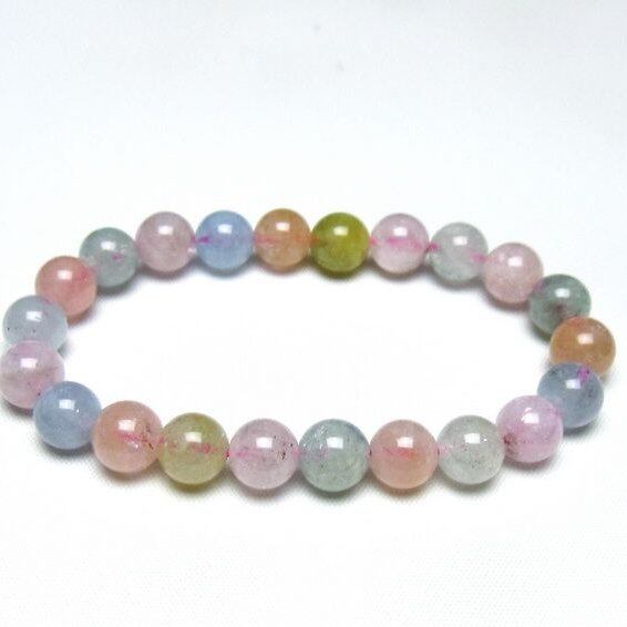 ミックスカラーベリル ブレスレット 9mm 一点物 メール便可 [M便 1/10] 111-48864