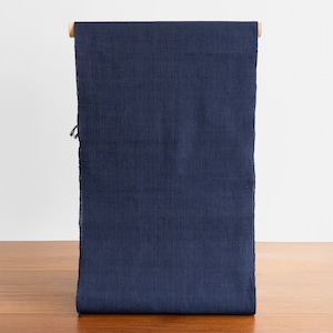 草木染研究所　山崎青樹作　「手紡綿糸紺浅黄万筋織」　木綿地　着尺【未仕立品】