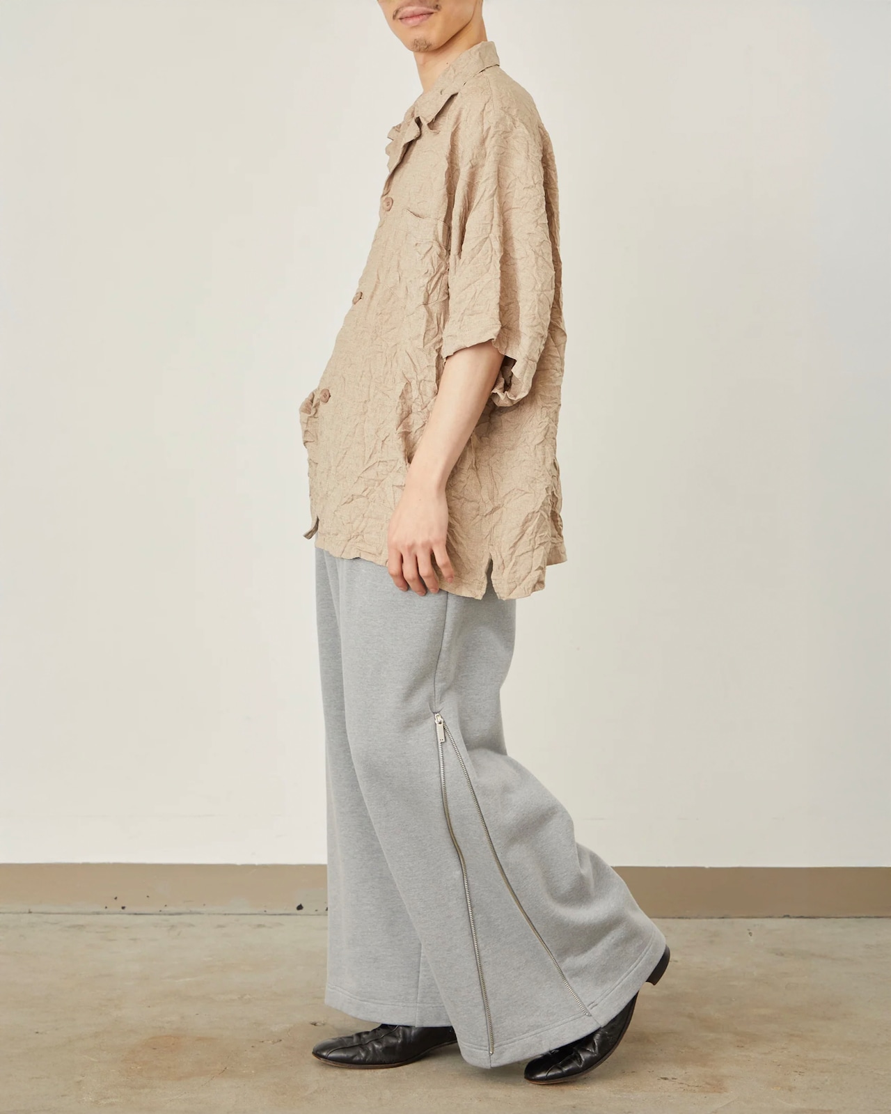 I'm here - UNFORM : OPEN COLLAR SHIRTS / L.BEIGE