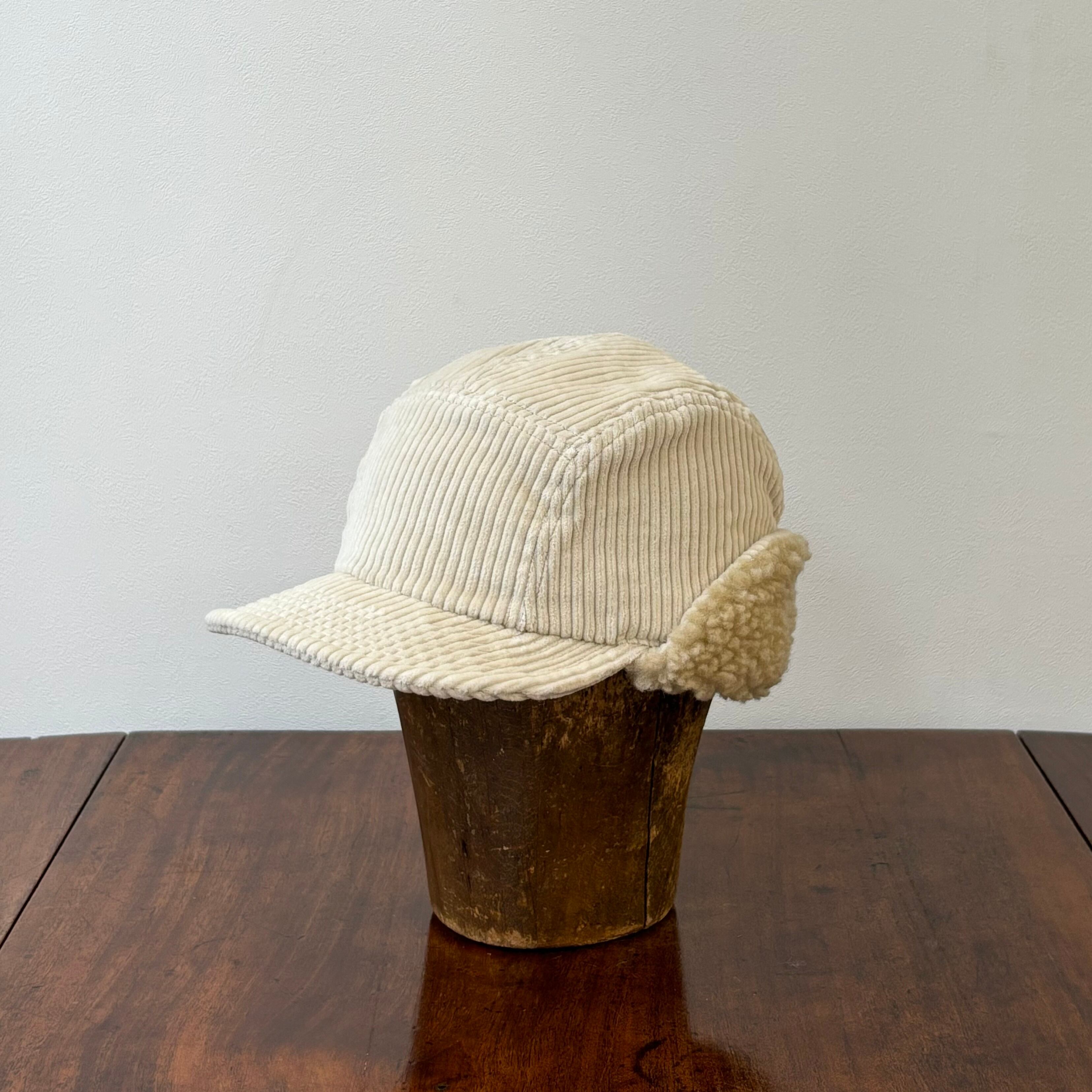 cableami コーデュロイ ボアキャップ アイボリー | 萬栄堂帽子店