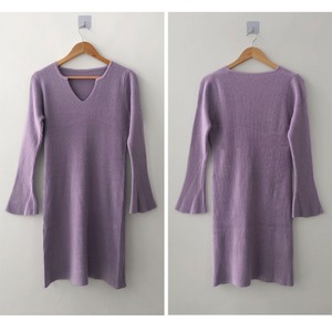 ニット ワンピース 長袖 レディース 秋冬 韓国 キーネック タイト リブニット きれいめ 大人 シンプル おしゃれ ニットワンピ 上品 伸縮性 大人可愛い 大人女子