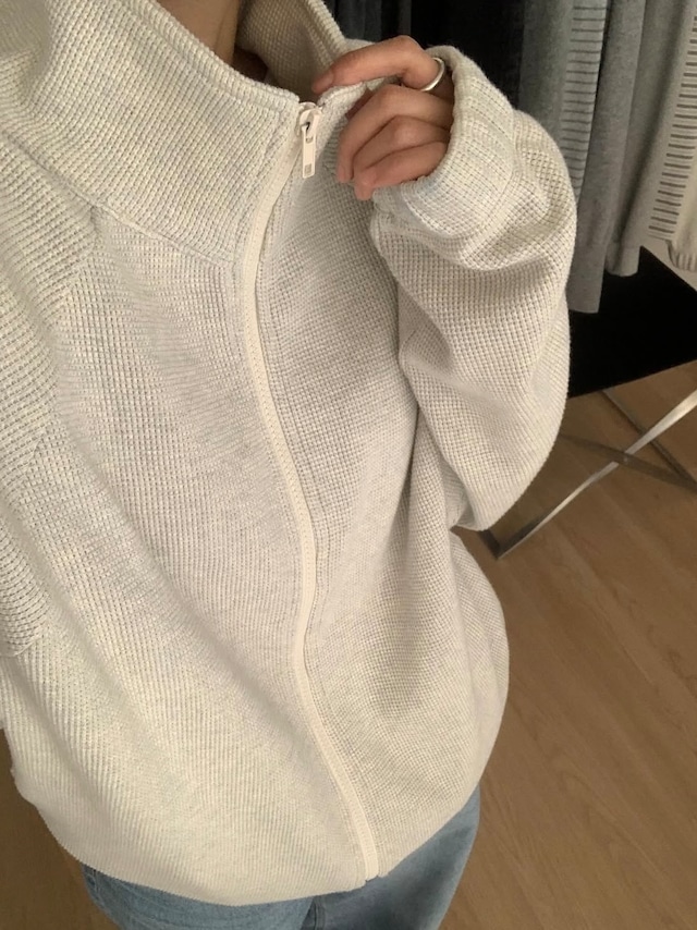 (予約) HAUS / Waffle parfait zip up 3color
