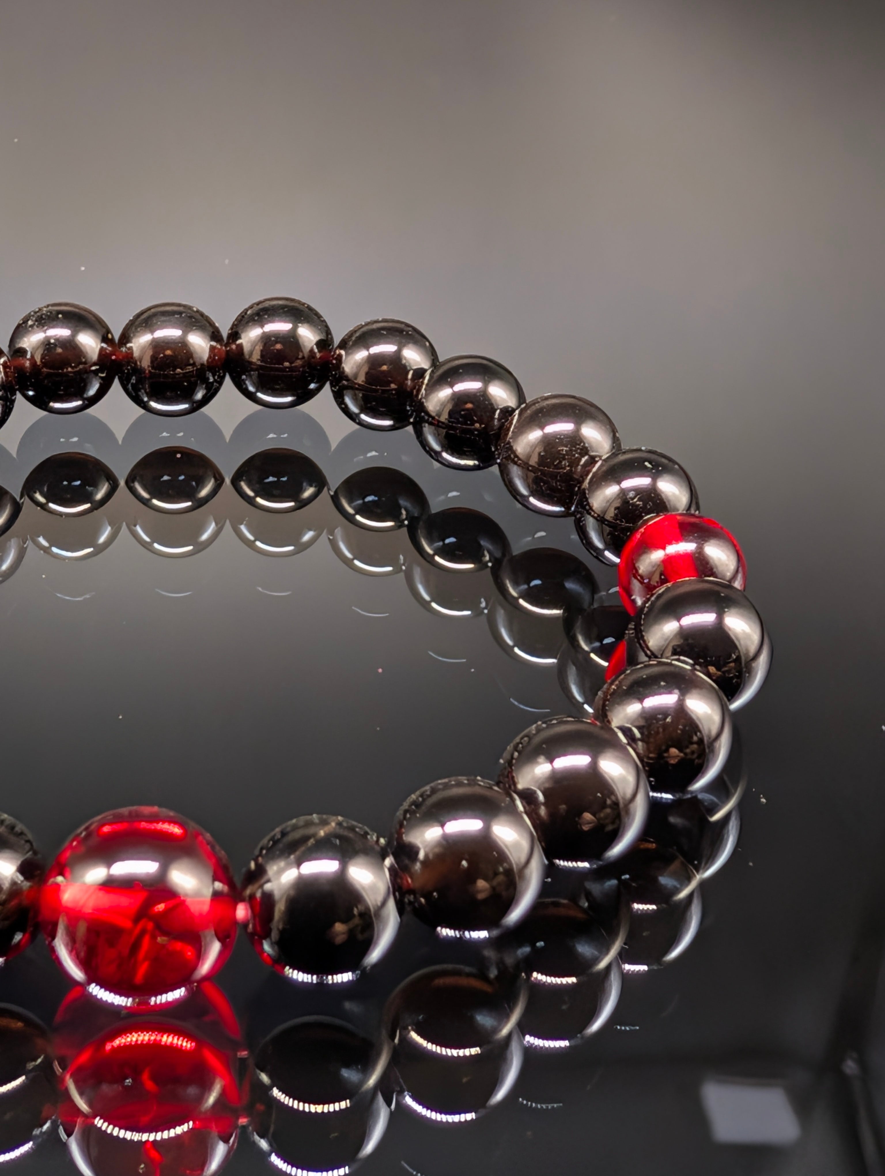 最高品質・鑑別済み・金運・健康】モリオン・レッドアンバー 8mm・2天