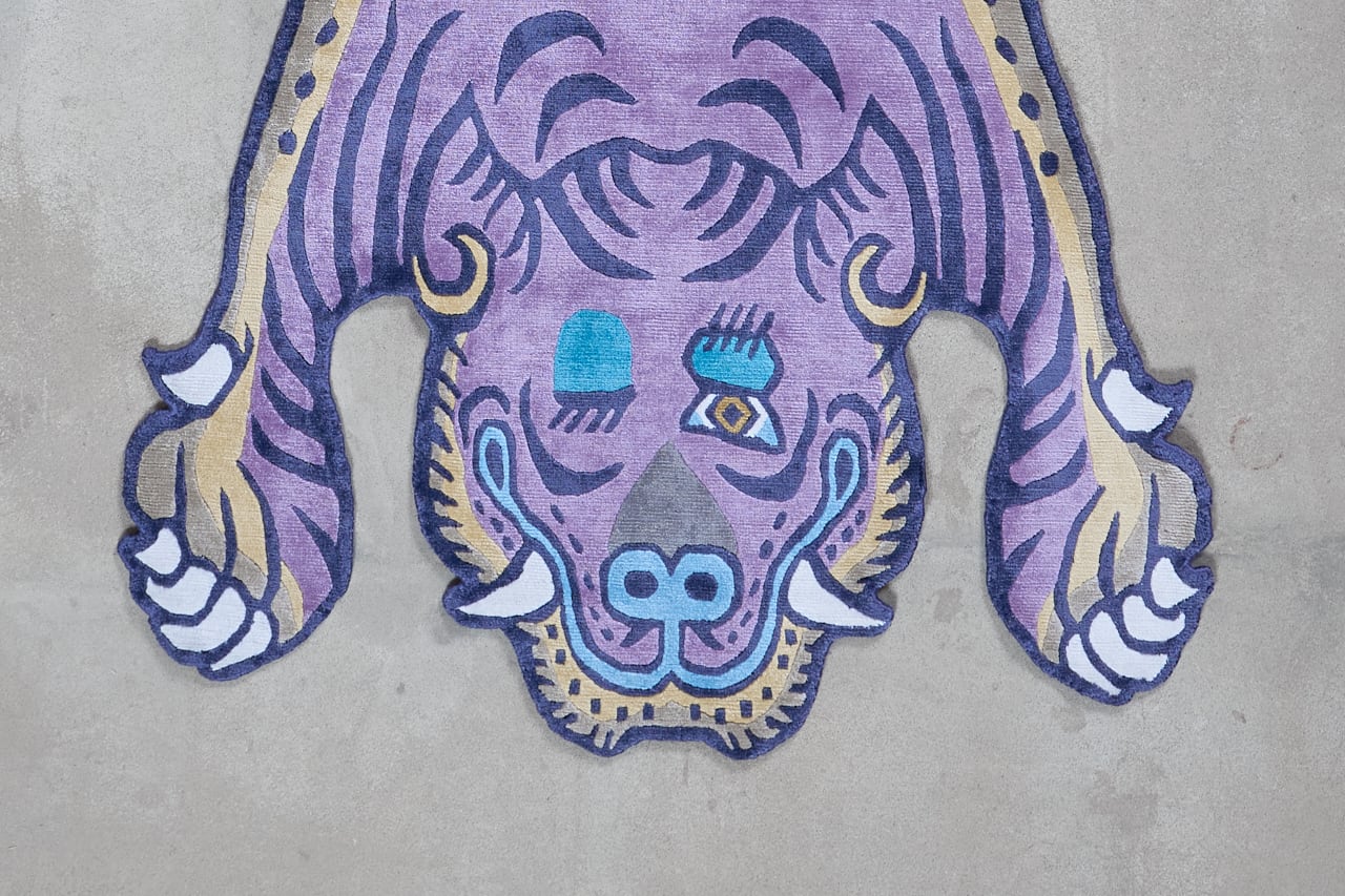 Tibetan Tiger Rug 《Lサイズ•シルク•オリジナル1•パープル244