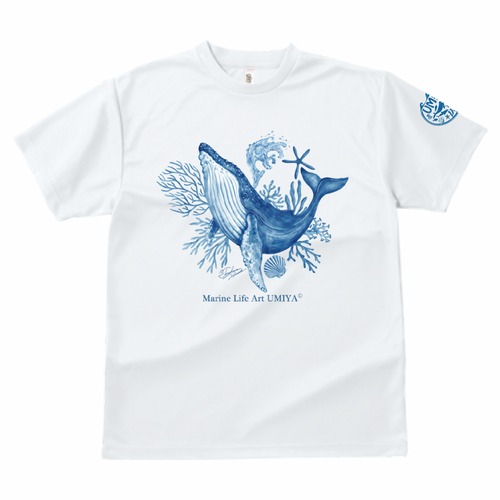 【半袖ドライTシャツ GLIMMER 4.4oz】青い海とザトウクジラ