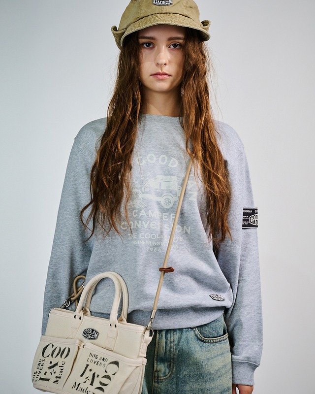 キャンパーDOGプリントベーシックTOPS (GRAY)　CQ-49072