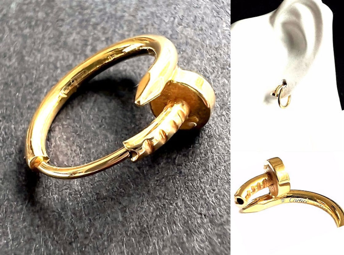 CARTIER カルティエ ジュストアンクル イヤリング ピアス K18 YG  