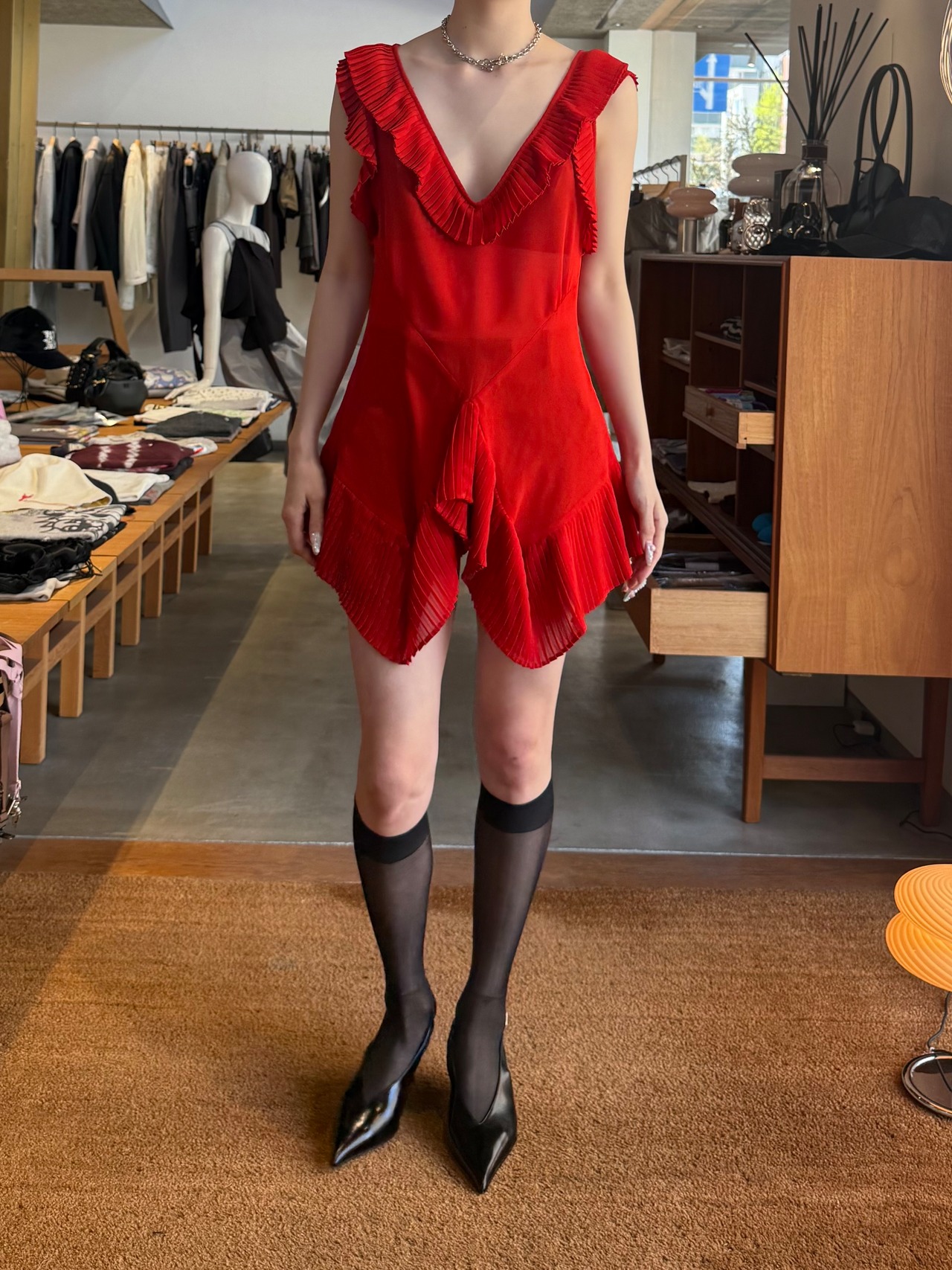 【26SS】FETICO フェティコ / プリーツシアートップス/ PLEATED SHEER TOP - 1