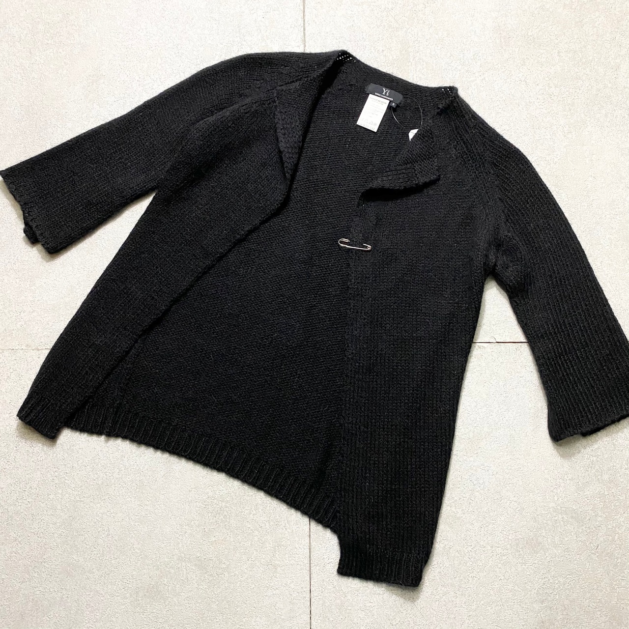 2005AW Y’s black low gauge knit jacket