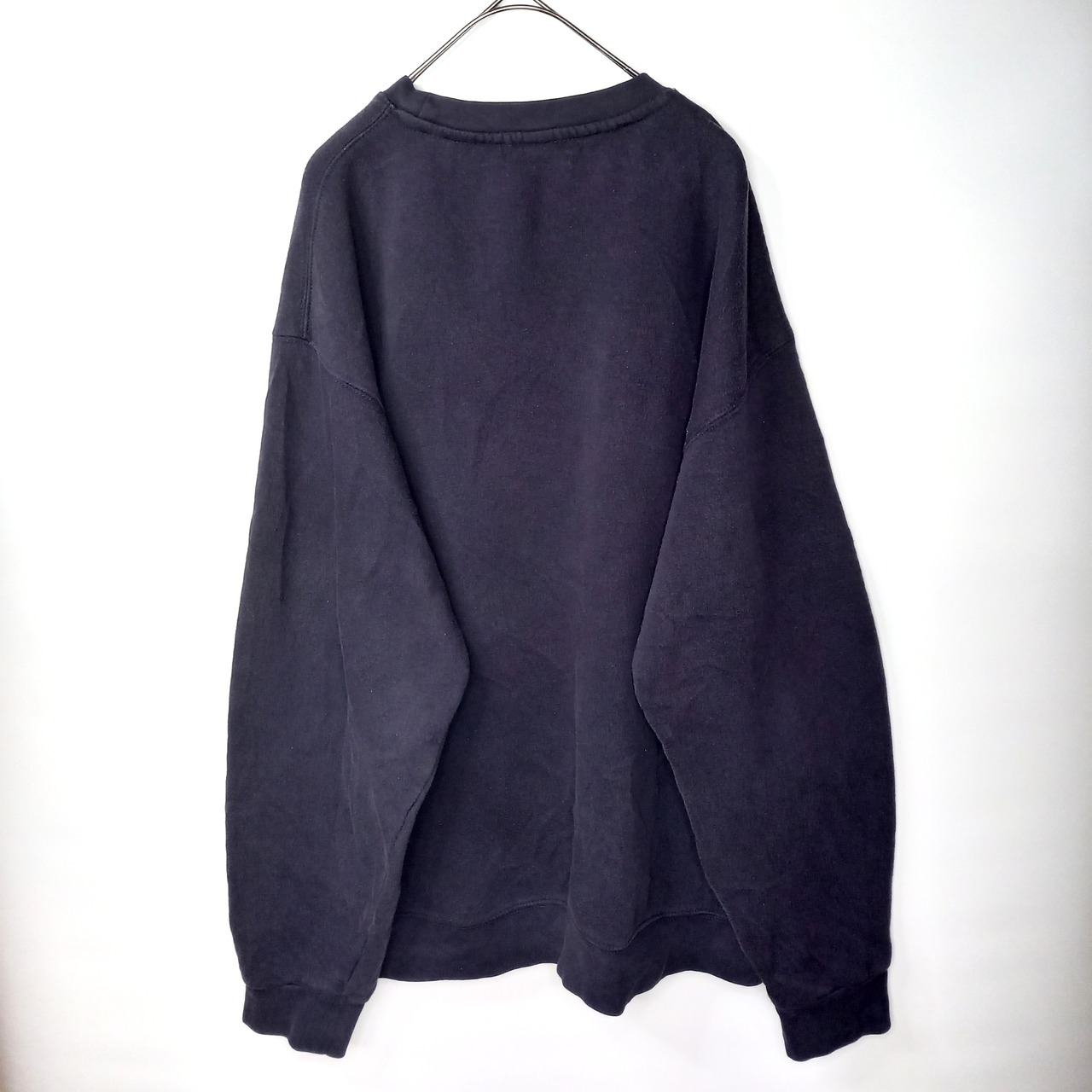 クルーネック　プリント　スウェット　トレーナー　ガゼット　ネイビー