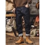 Straight Leg Roll-Up Denim Pants ◇2color H0791