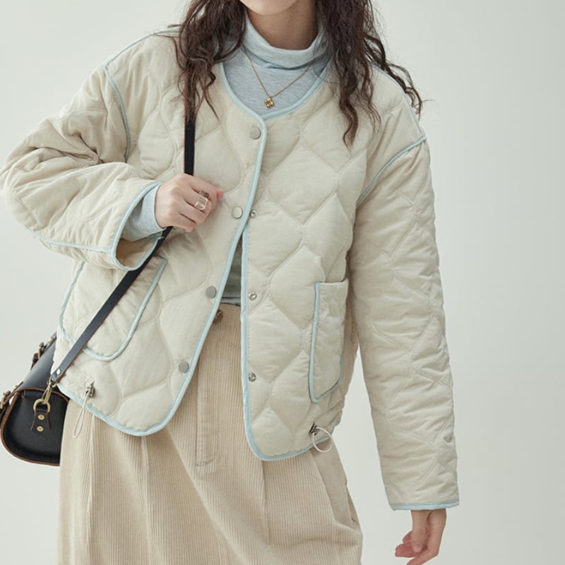 カラーブロックラウンドネックジャケット M1790