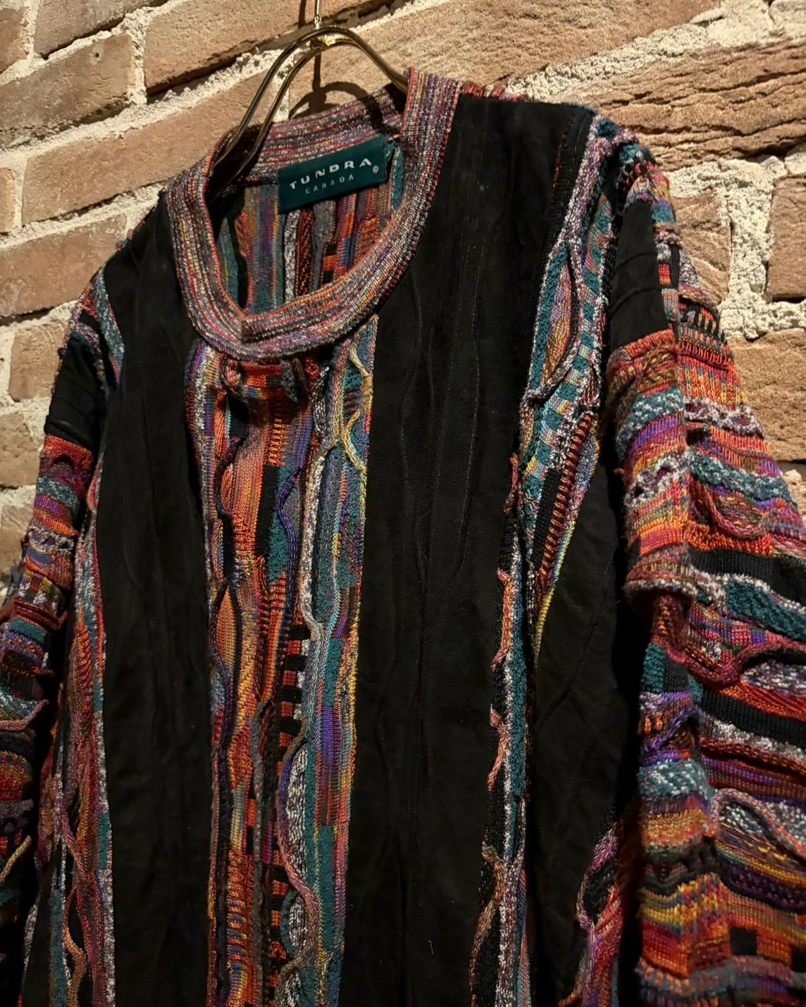 Caka act3】“TUNDRA” Special Lamb Leather Switching Vintage 3D Knit