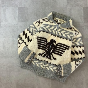 SEVEN ISLANDS コンドルパターン カウチンニット カーディガン