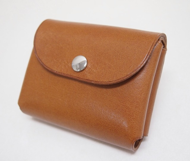 タンニンなめし革、国産牛革、レザー、3つ折り、引き上げ式カード入れ、軽量