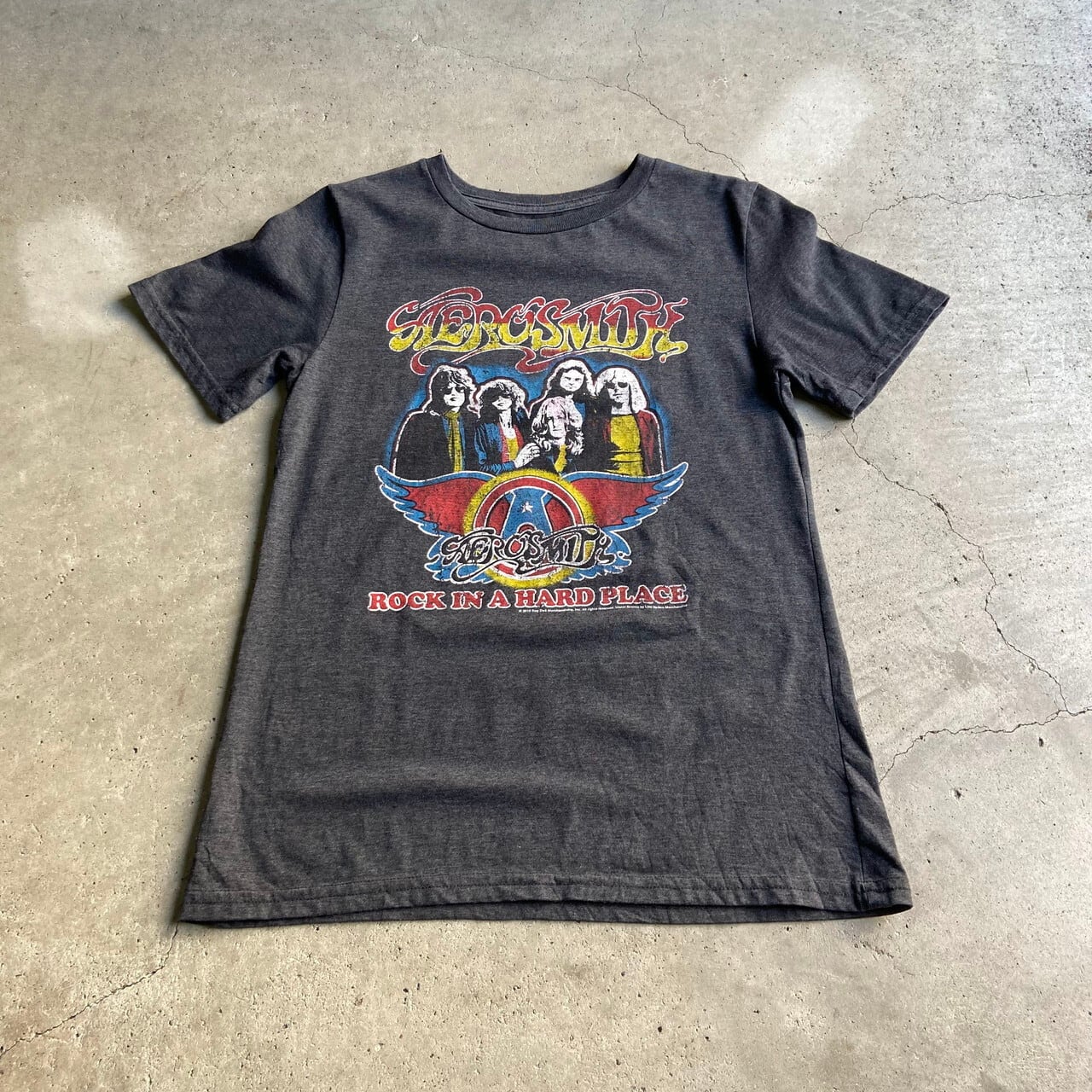 AEROSMITH エアロスミス バンドTシャツ メンズS 古着 バンT グレー【T ...