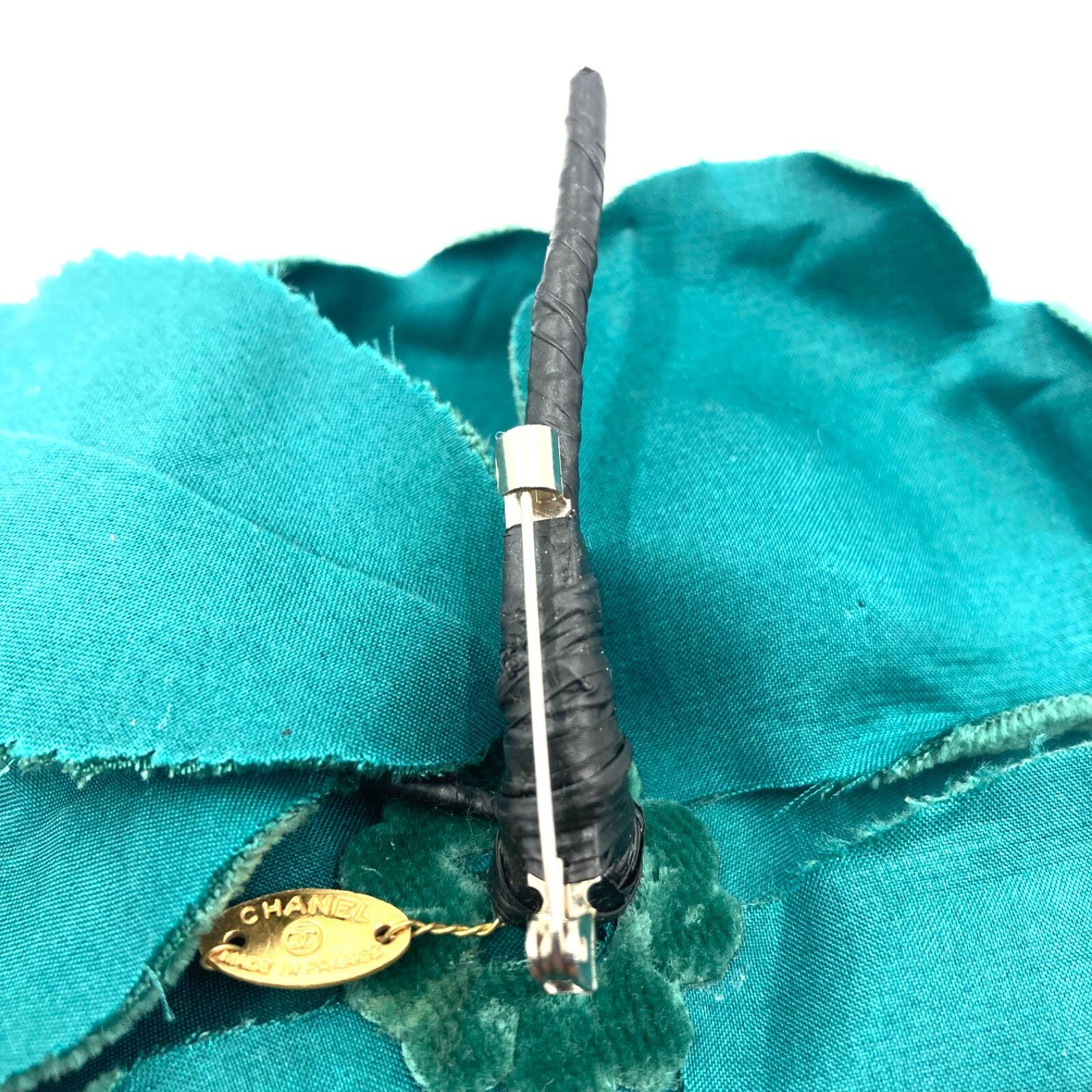 CHANEL シャネル カメリア コサージュ ブローチ ベルベット地 ベロア