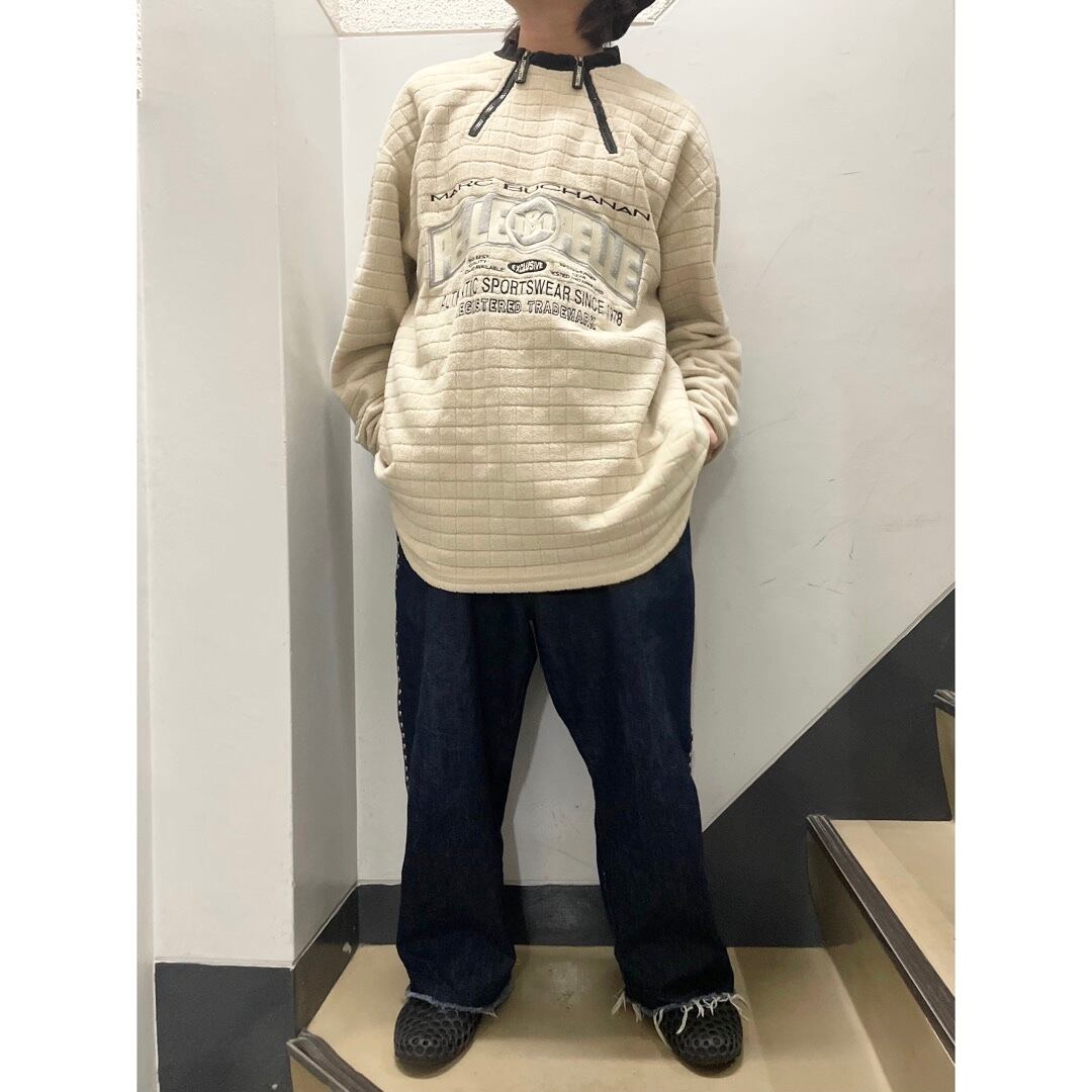 ペレペレ 刺繍ロゴ オーバーサイズ フリース スウェット 肉厚 良配色 B