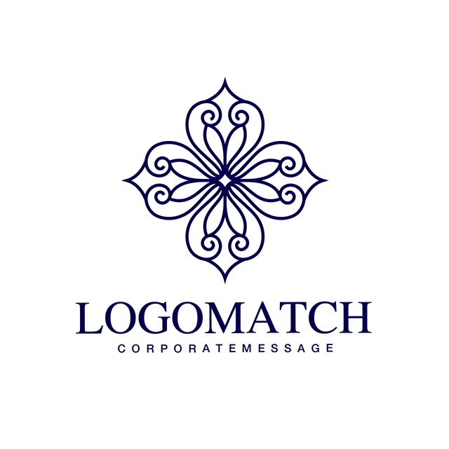 アイヌ文様の花のロゴ