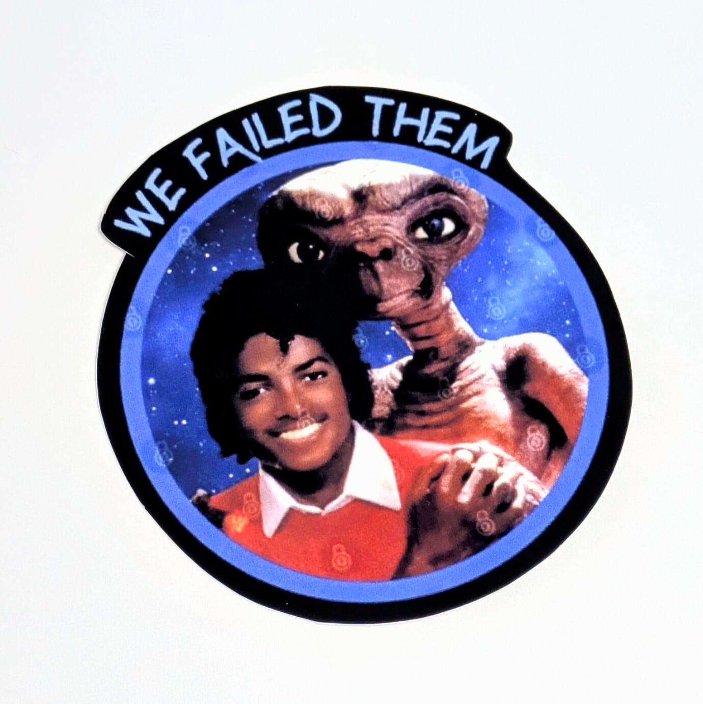 送料無料!!【 DIE-CUT STICKER / ダイカットステッカー】マイケル・ジャクソン ✕ E.T. / ステッカー / シール〚アメリカン雑貨 アメトイ〛