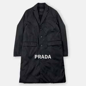 PRADA プラダ 19AW 中綿 ナイロン チェスターコート I18 SGB111 S192 ブラック 黒 44 / J&NREUSE メンズ アウター