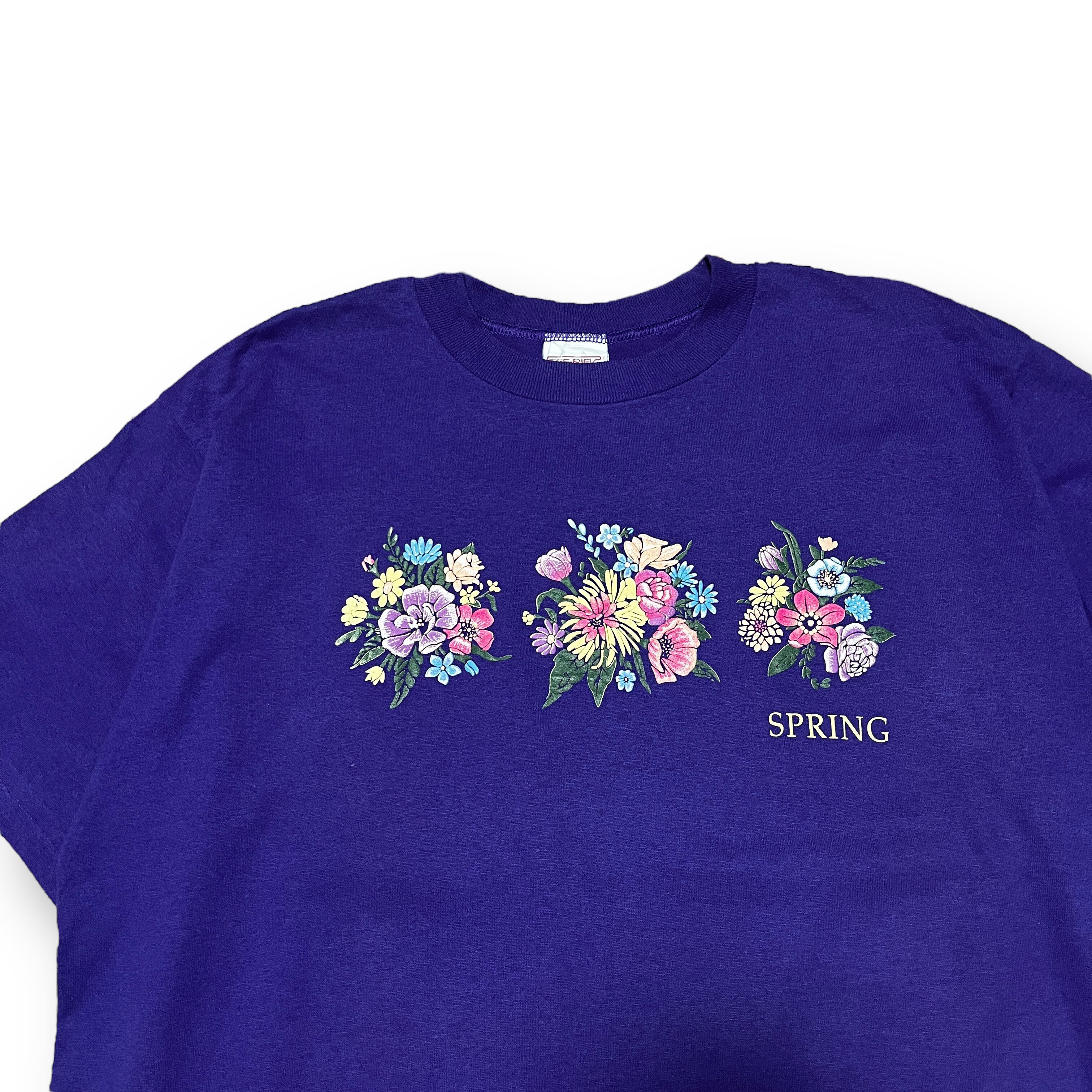 TEE-RIFI 90s made in usa vintage Flower print T-shirt 90年代 