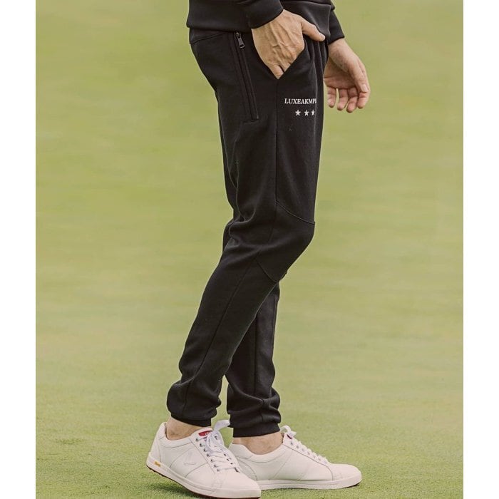LUXEAKMPLUS リュクスエイケイエムプラス スムースロゴロングパンツ