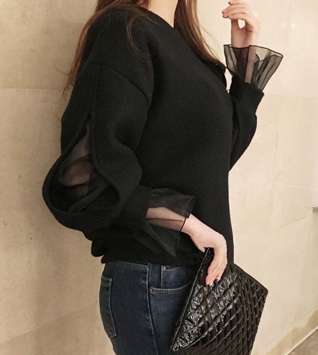 D&G 黒のシフォン袖トップス D&G 黒のシフォン袖トップス 楽天市場】シフォン ブラウス 黒