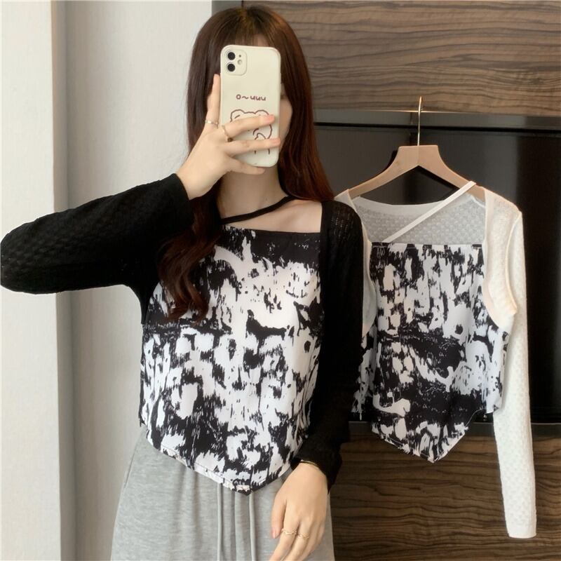 トップス サマーTシャツ 薄手スタイルルーズロング 長袖 夏物 ステッチ 1号婦人57540069726