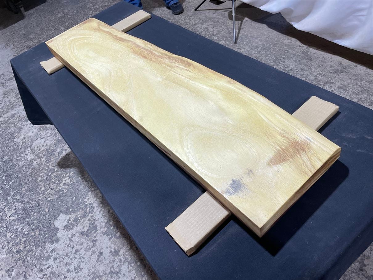【美品　送料込】モンキーポッド　Monkey Pod 一枚板　ダイニングテーブル モンキーポッド4073 一枚板無垢 乾燥材 1080x240-270-230x50mm