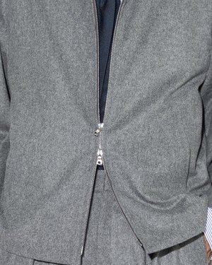 ssstein "W/CA BEAVER ZIP SHORT JACKET〔GREY〕"