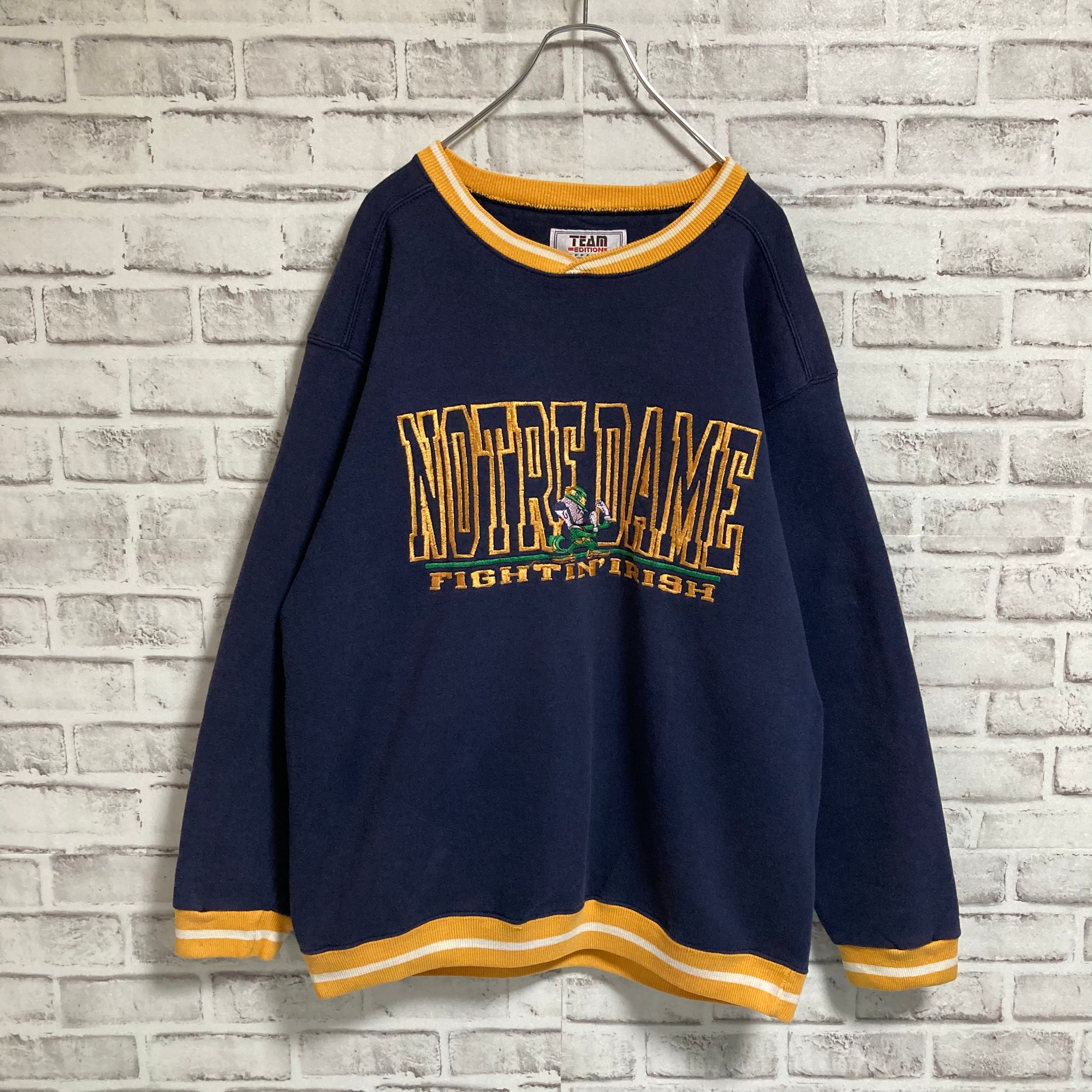 【希少2XL☆スターター製90s】ノートルダム大学 刺繍スウェットトレーナー