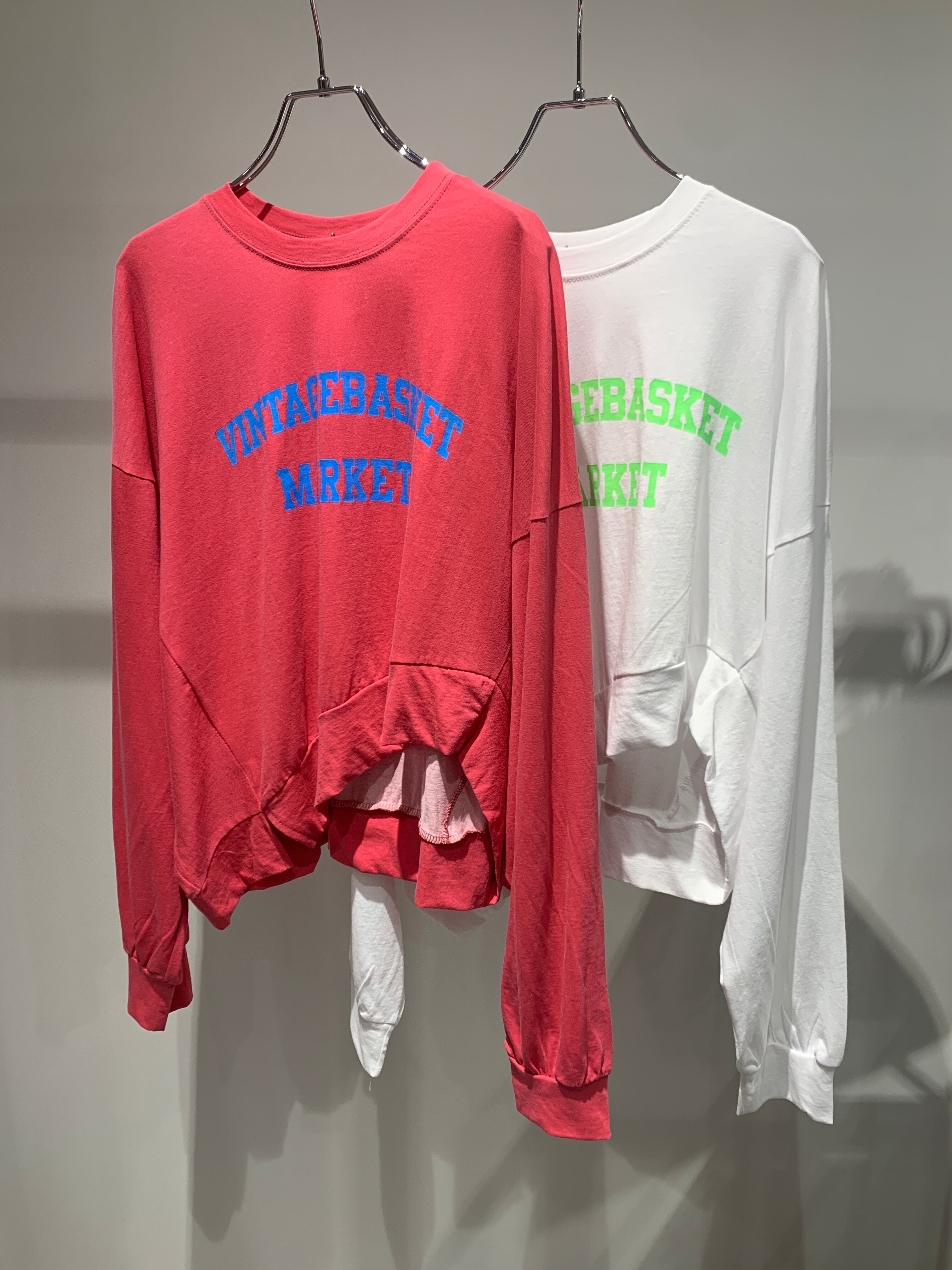 irregular hem middle long T-shirt