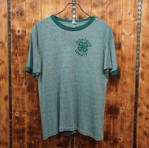 70s80s リンガーTシャツ montour county 緑 M位/ヴィンテージ