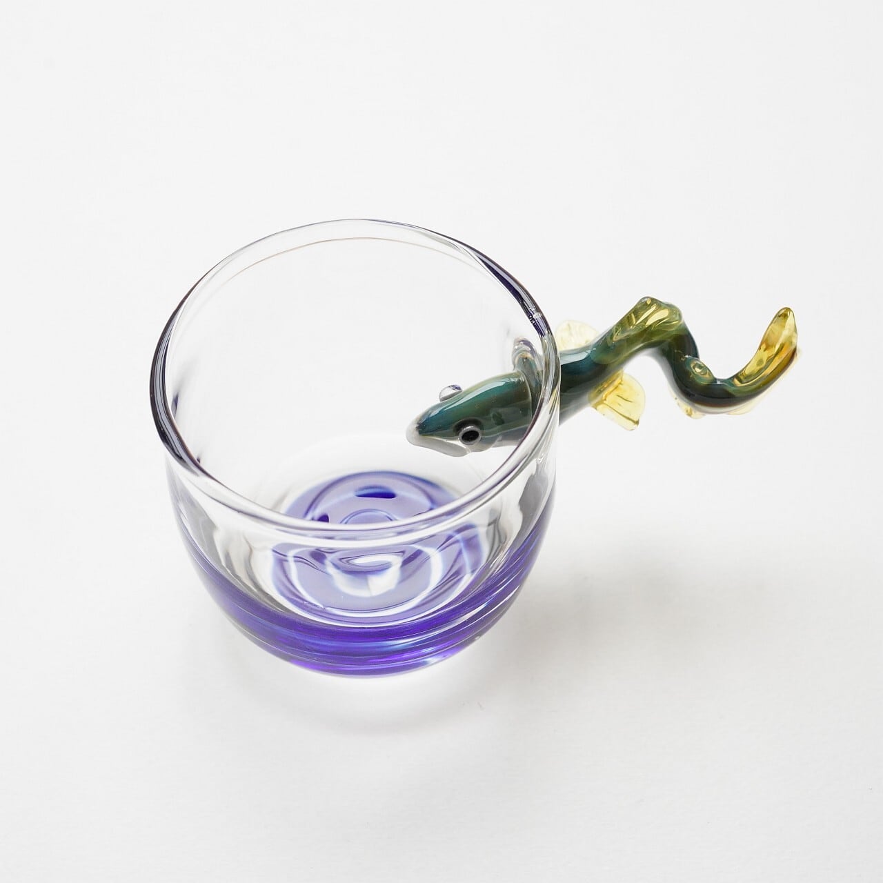 竹川久仁子】耐熱ガラス あゆぐい吞み T-17-B | ろにせら ギャラリーと