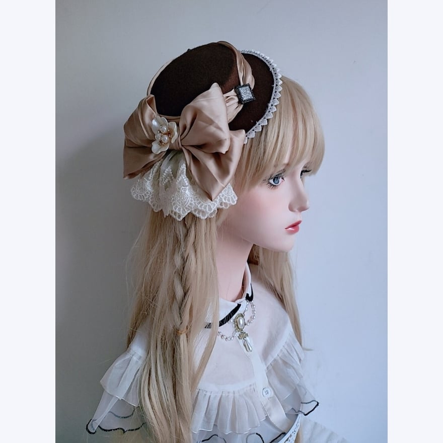 ロリィタ クラシカル ブラウン ヴァイオリン モチーフ ハット 帽子