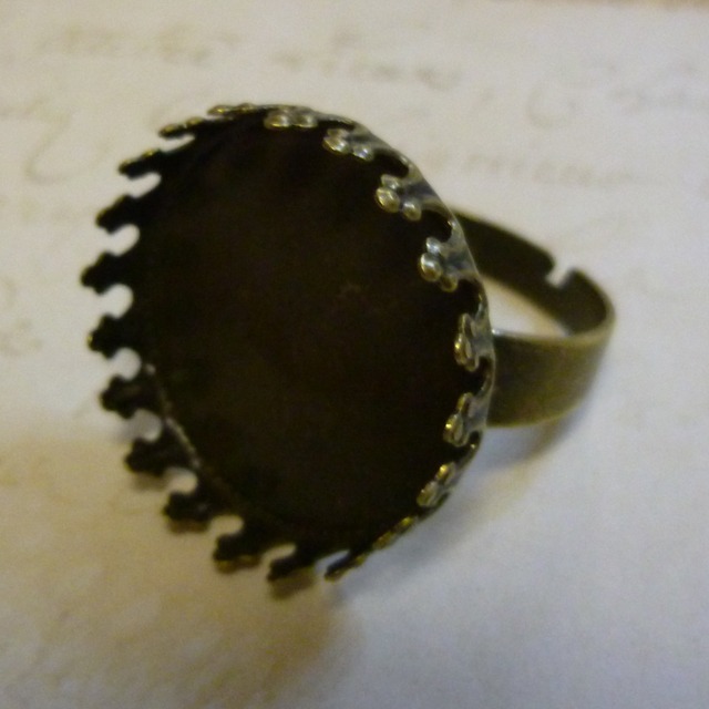 20㎜ラウンド クラウンエッジ リング台 金古美