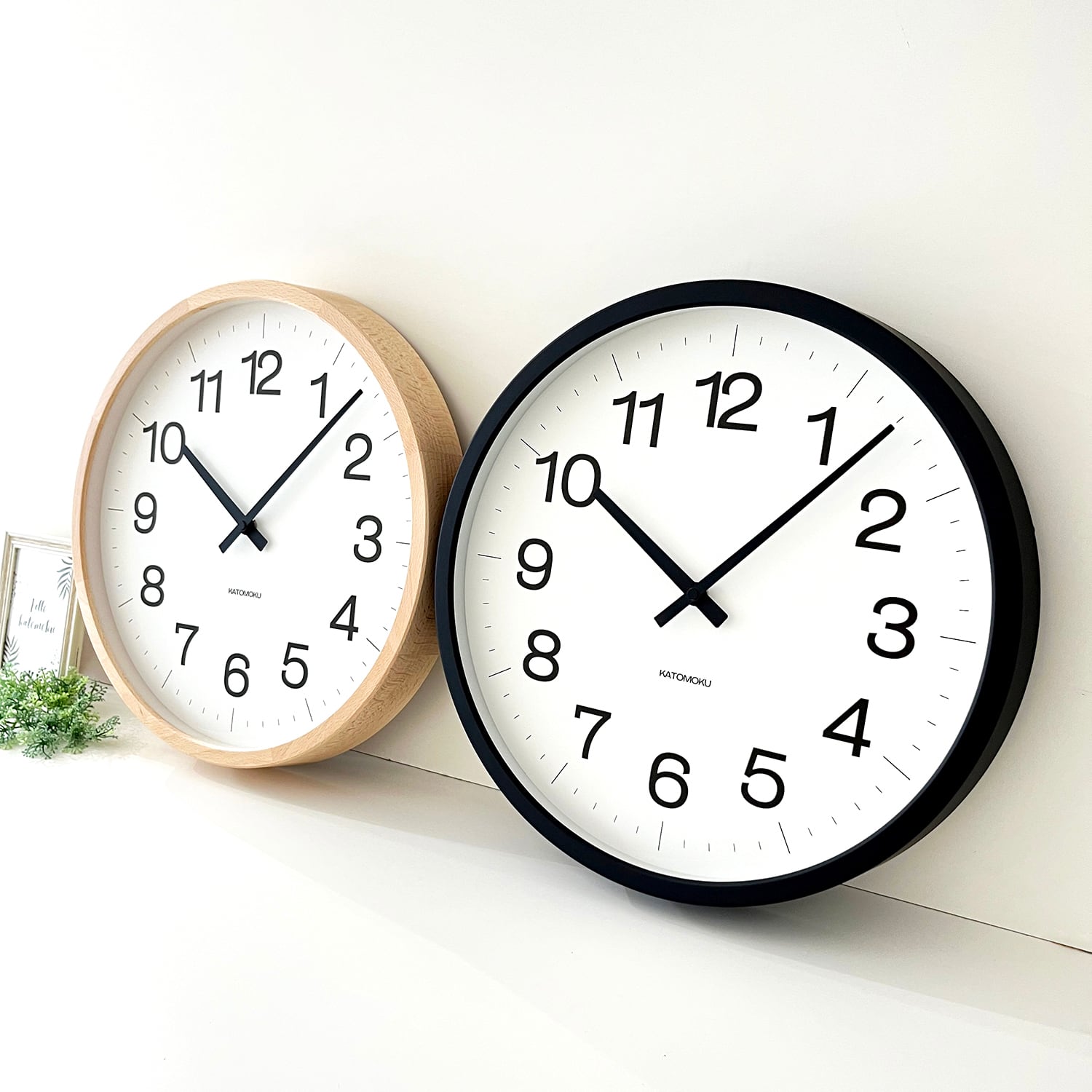 KATOMOKU muku clock 16 LL ブラック km-116BK 掛け時計 | 加藤木工
