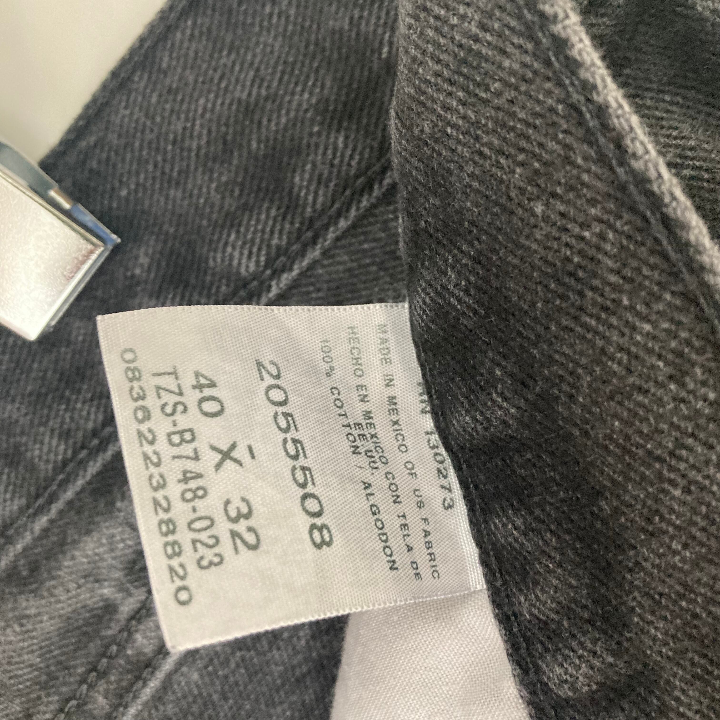W40×L32】Lee ブラックデニムパンツ 革パッチ コットン100% | 古着屋 