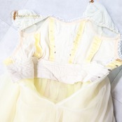 バレエ 衣装 チャコット Chacott 日本製 ロマンティックチュチュ  ワンピース ドレス イエロー系 ホワイト系 黄色 アイボリー ジュニア 子供 花柄 レース 発表会 コンクール ダンス おしゃれ 可愛い ガーリー かわいい 衣装用 ジュニアサイズ 舞台衣装 発表会衣装