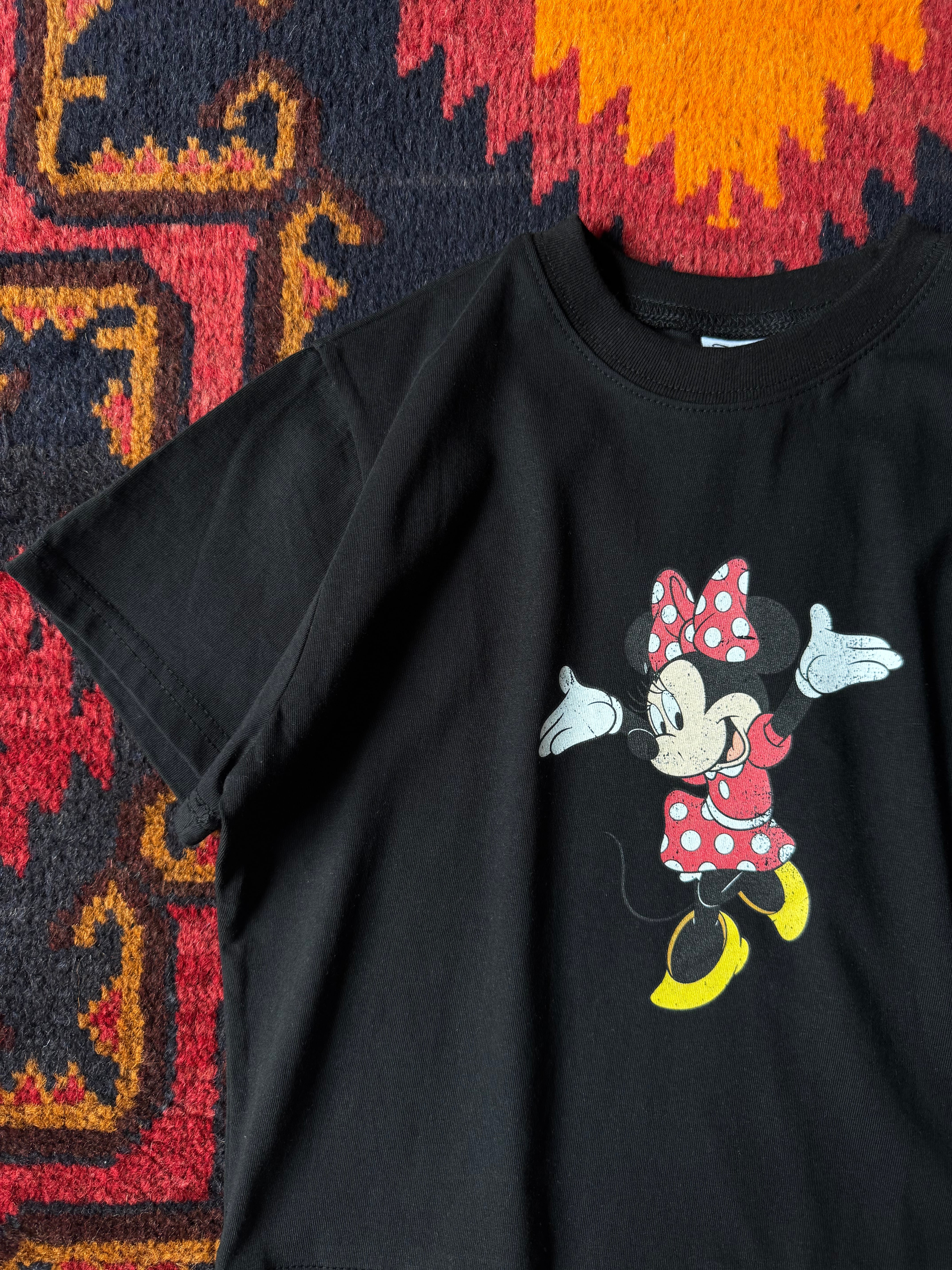 クロップド Minnie  Tee (ブラック）  1028