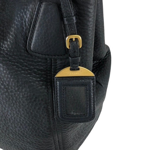 PRADA プラダ ヴィッテロダイノ トートバッグ ブラック ロゴ レザー vintage ヴィンテージ オールド fpj5iw