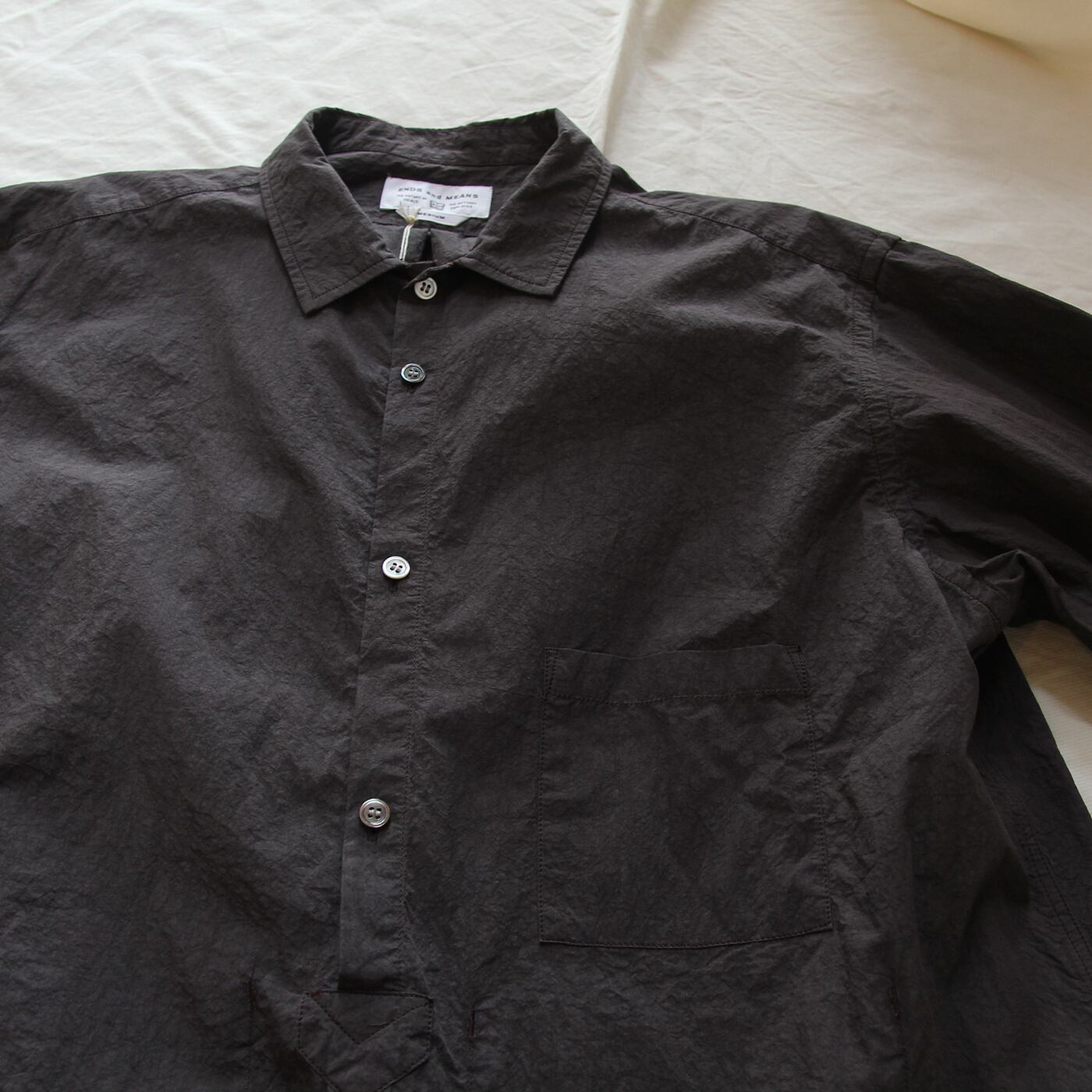 ENDS and MEANS/エンズアンドミーンズ Nizza L/S Shirts (Charcoal