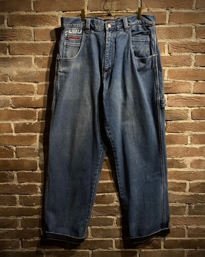 【Caka act3】"FUBU" Good Faded Loose Painter Denim Pants