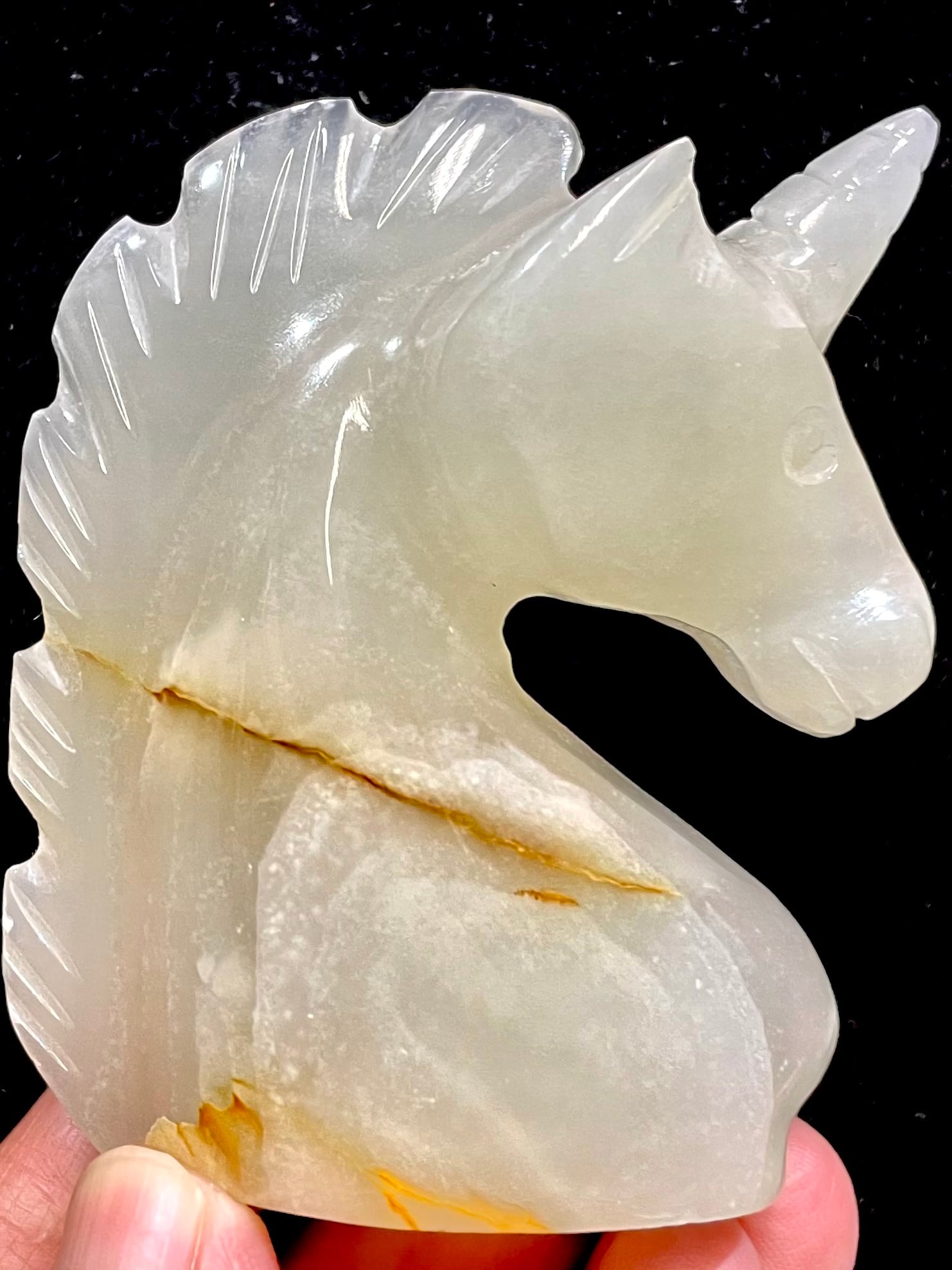 ペガサスの装飾オブジェ 置物 特大！ブルーオニキス ユニコーン