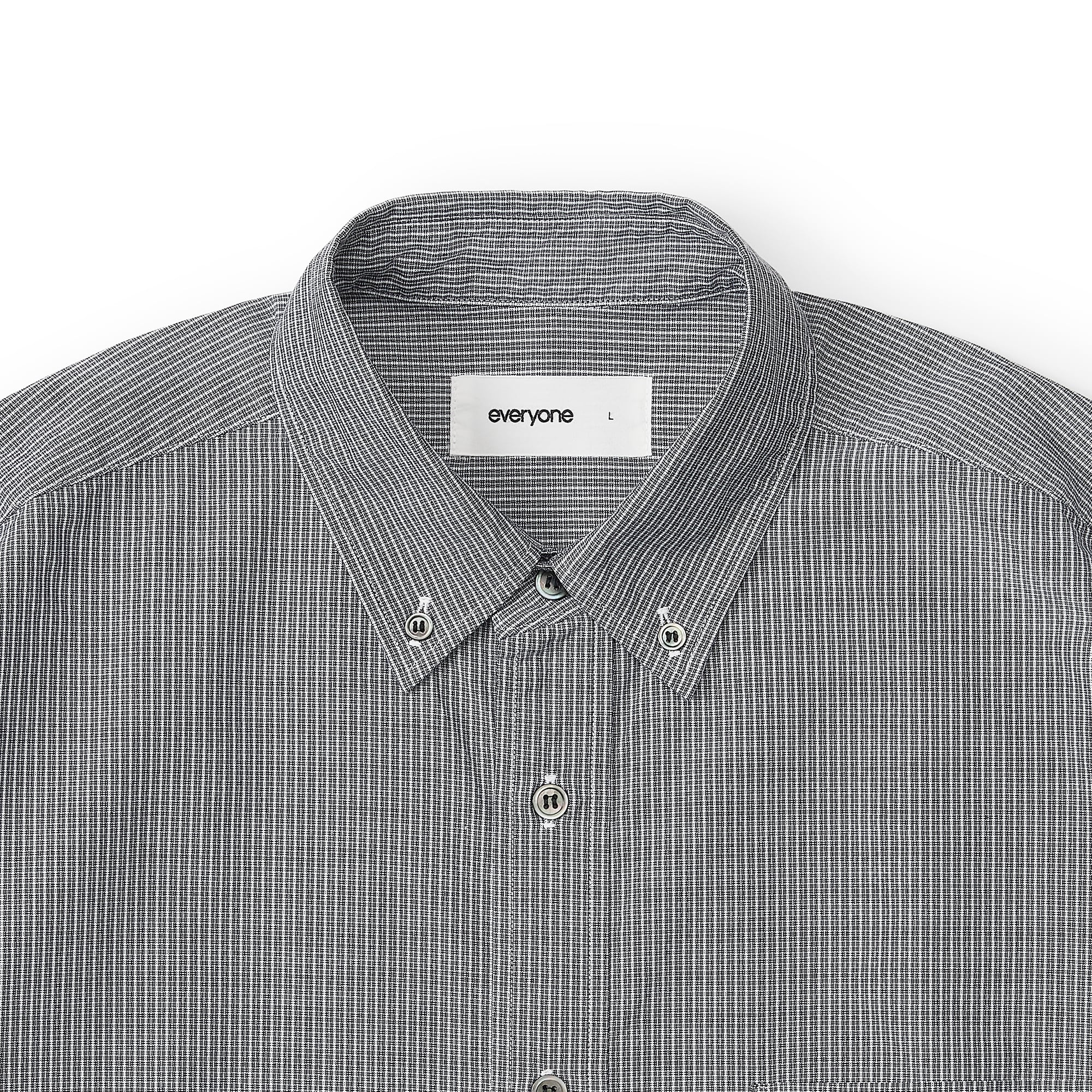 everyone oversized B/D check short sleeve shirt (BLACK) | everyone